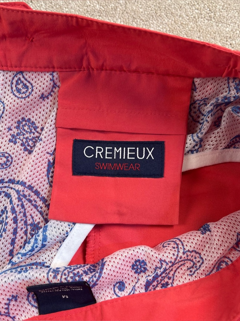 Cremieux Swim Trunks Caret Red NWT Men's Medium Beach Swimwear Vacation Pool - Picture 5 of 16